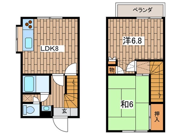 ベルピアコ－ラス京急新大津１Bの物件間取画像